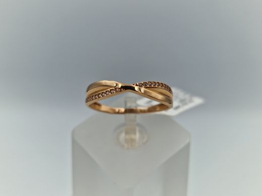 Zelta gredzens ar cirkoniju, 1.53 g, izm. 19
