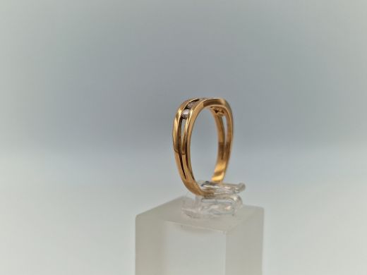 Zelta gredzens ar cirkoniju, 2.48 g, izm. 17