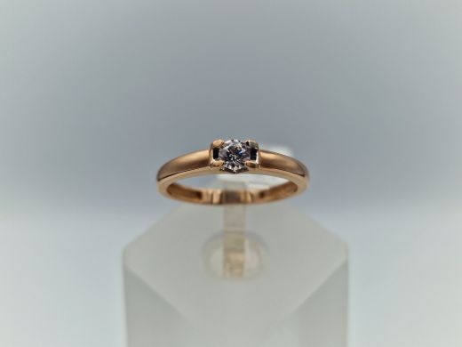 Zelta gredzens ar cirkoniju, 1.7 g, izm. 16.5