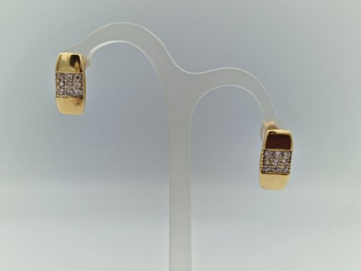 Золотые серьги с цирконом, 2.1 г