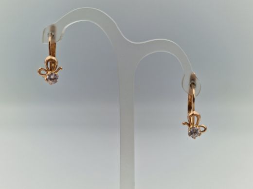 Zelta auskari ar cirkoniju, 2.16 g