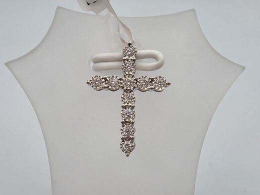 Золотой крест с бриллиантом, 1.00 г