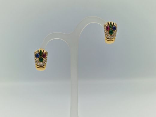 Zelta auskari ar briljantu, 14.29 g