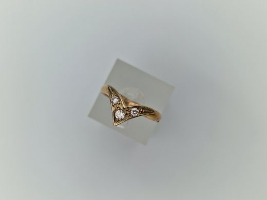 Zelta gredzens ar cirkoniju, 2.57 g, izm. 15.5