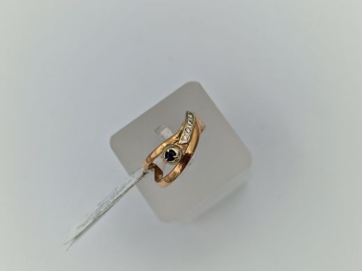 Zelta gredzens ar briljantu, 3.62 g, izm. 17