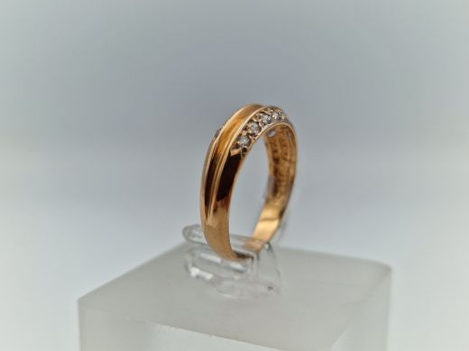 Zelta gredzens ar cirkoniju, 2.03 g, izm. 16