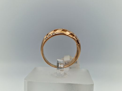 Zelta gredzens ar cirkoniju, 3.44 g, izm. 17