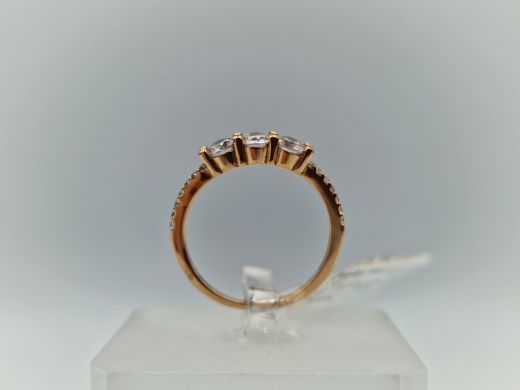 Zelta gredzens ar cirkoniju, 1.58 g, izm. 16