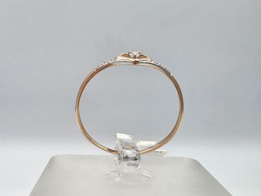 Zelta gredzens ar cirkoniju, 0.67 g, izm. 19