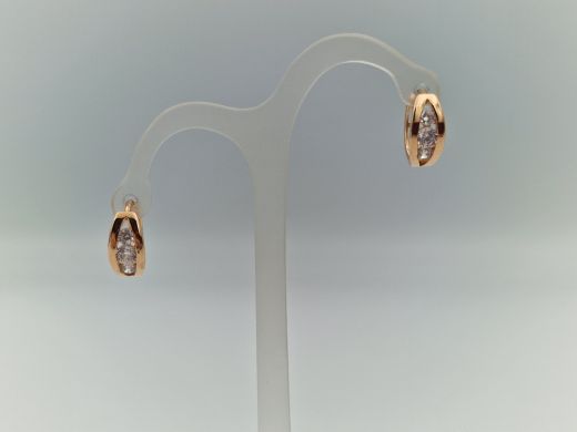 Zelta auskari ar cirkoniju, 2.4 g