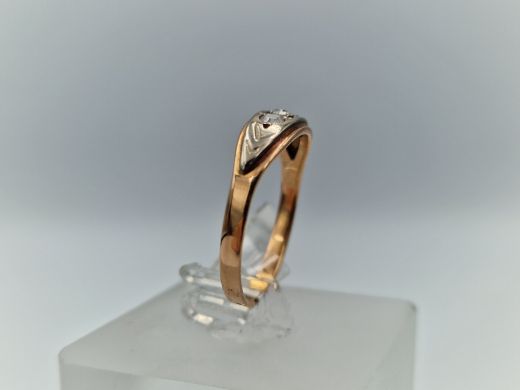 Zelta gredzens ar cirkoniju, 2.16 g, izm. 18