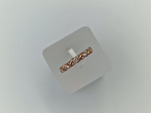 Zelta gredzens ar cirkoniju, 1.35 g, izm. 16