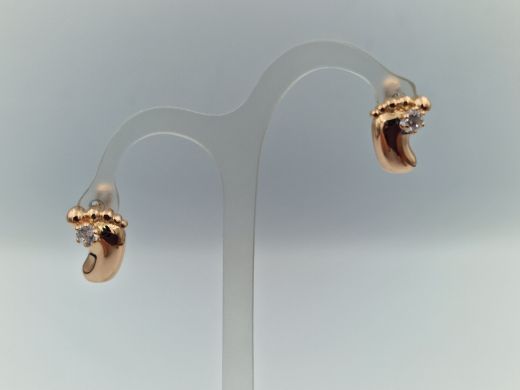 Золотые серьги с цирконом, 2.5 г