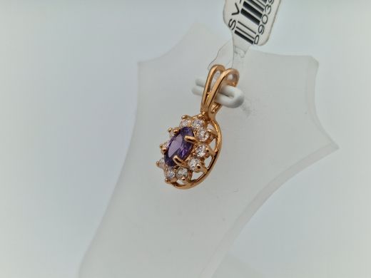 Zelta kulons ar cirkoniju, 1.29 g