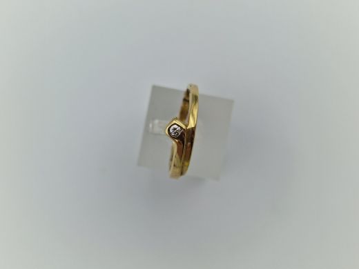 Zelta gredzens ar cirkoniju, 1.74 g, izm. 17.2