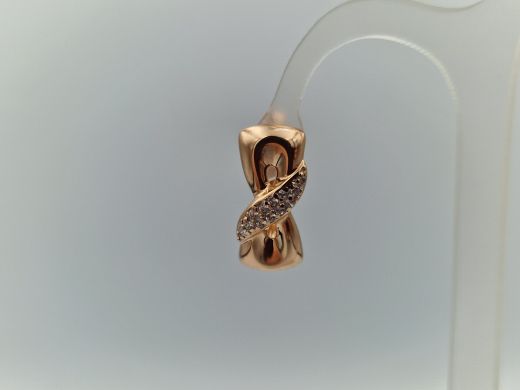 Золотые серьги с цирконом, 2.44 г