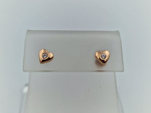 Золотые серьги с цирконом, 0.93 г