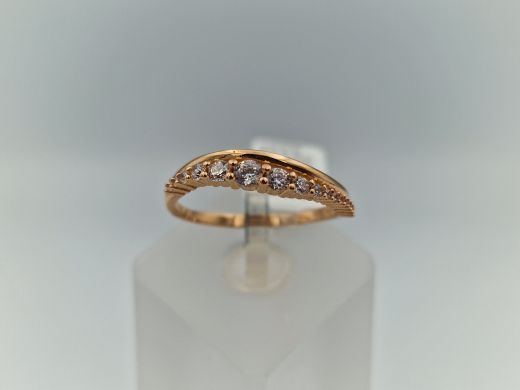 Zelta gredzens ar cirkoniju, 2.44 g, izm. 19