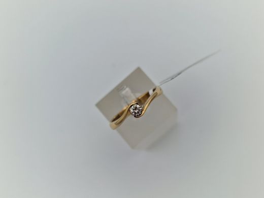 Zelta gredzens ar briljantu, 2.09 g, izm. 16.5