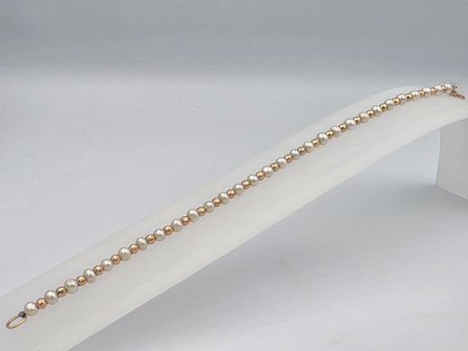 Aukso apyrankė su perlasu, 4.38 g, dydis 19 cm