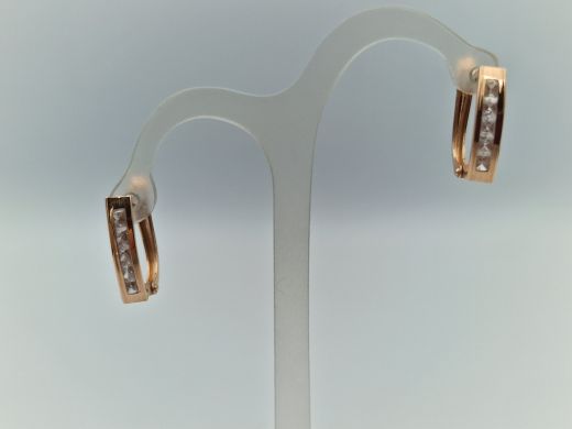 Zelta auskari ar cirkoniju, 1.44 g