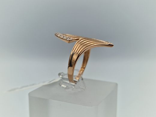 Zelta gredzens ar cirkoniju, 3.43 g, izm. 18