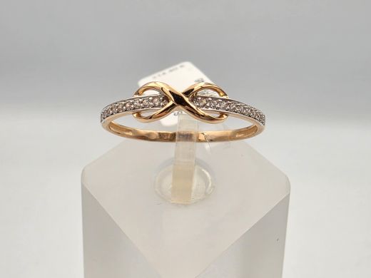 Zelta gredzens ar cirkoniju, 1.34 g, izm. 19.5