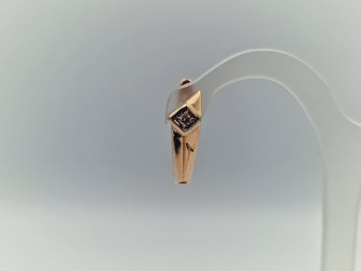 Золотые серьги с бриллиантом, 3.27 г