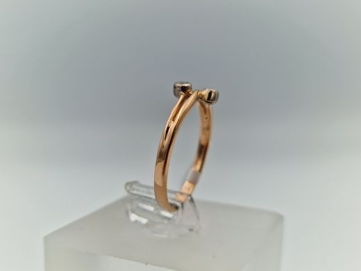 Золотое кольцо с бриллиантом, 1.67 г, разм. 17