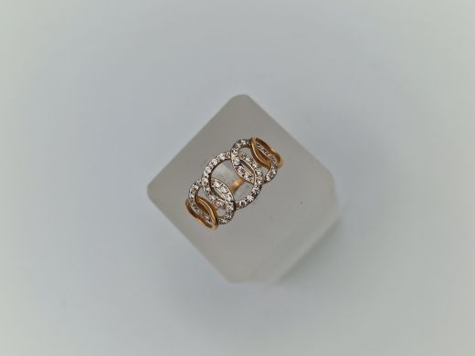 Zelta gredzens ar cirkoniju, 2.38 g, izm. 18.2