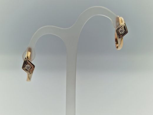 Zelta auskari ar cirkoniju, 3.45 g