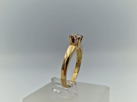 Zelta gredzens ar cirkoniju, 2.85 g, izm. 16.8