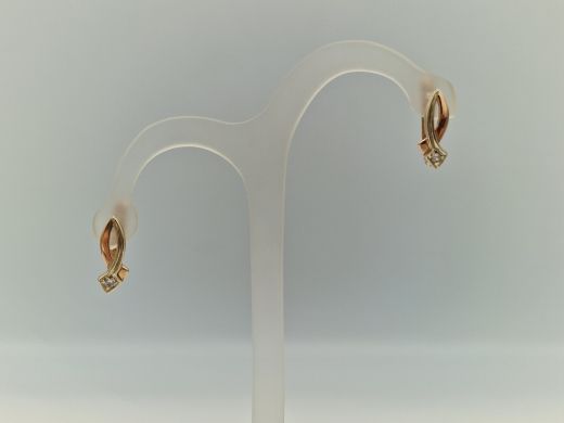 Zelta auskari ar cirkoniju, 3.55 g