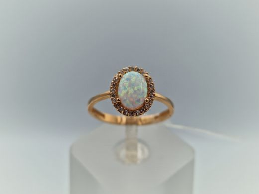 Zelta gredzens ar cirkoniju, 1.97 g, izm. 18