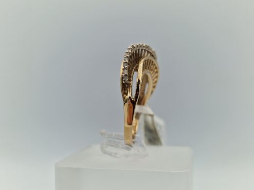 Zelta gredzens ar briljantiem, 2.89 g, izm. 17.5