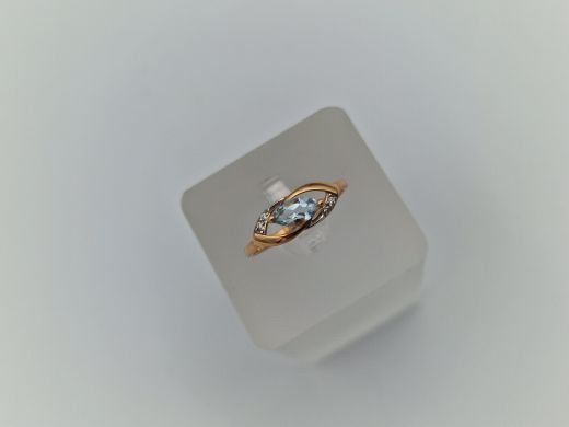 Zelta gredzens ar topāzu, 1.24 g, izm. 16