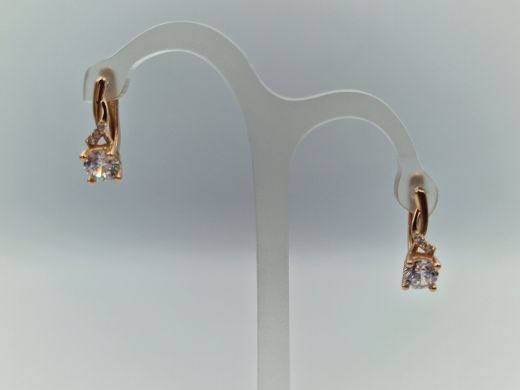 Zelta auskari ar cirkoniju, 1.24 g