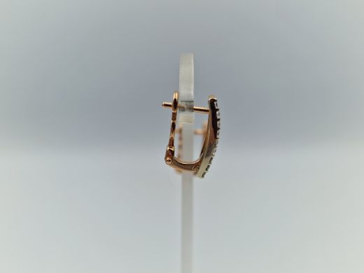 Золотые серьги с цирконом, 3.46 г