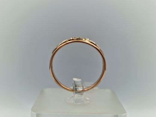 Zelta gredzens ar cirkoniju, 1.74 g, izm. 18