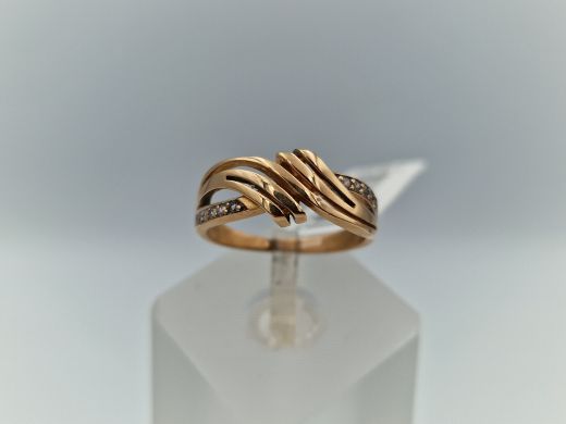 Золотое кольцо с цирконом, 3.2 г, разм. 17