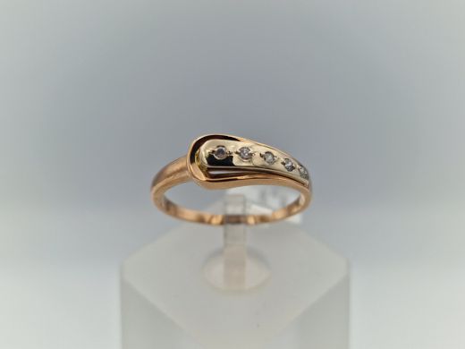 Zelta gredzens ar cirkoniju, 2.17 g, izm. 18.5