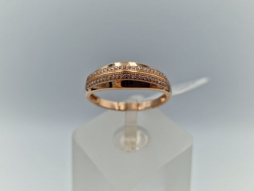 Zelta gredzens ar cirkoniju, 1.84 g, izm. 18