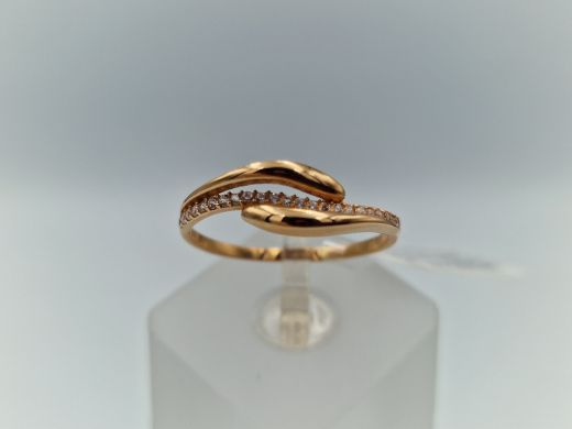 Zelta gredzens ar cirkoniju, 1.7 g, izm. 19