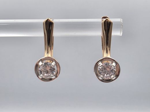 Zelta auskari ar cirkoniju, 2.95 g