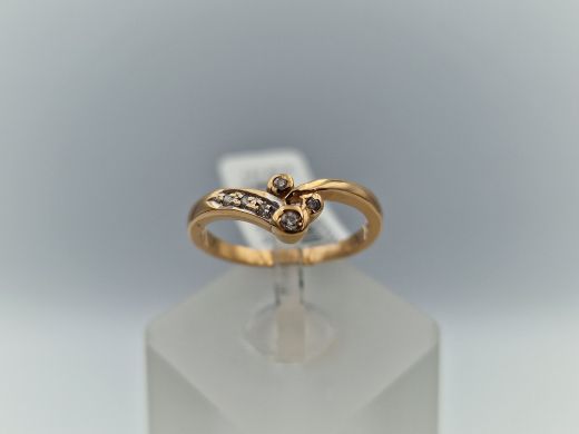 Zelta gredzens ar cirkoniju, 1.85 g, izm. 16.5