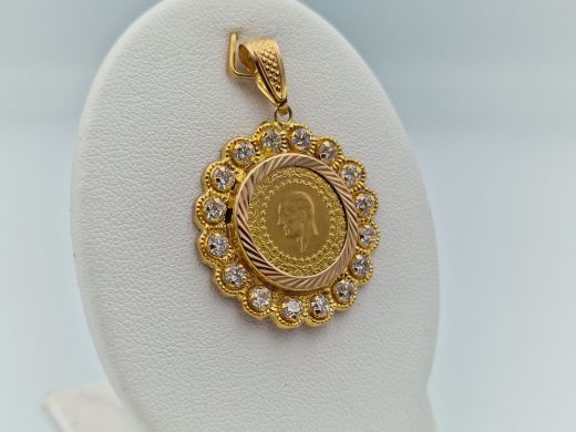 Zelta kulons ar cirkoniju, 3.97 g