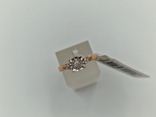 Zelta gredzens ar briljantiem, 2.64 g, izm. 17