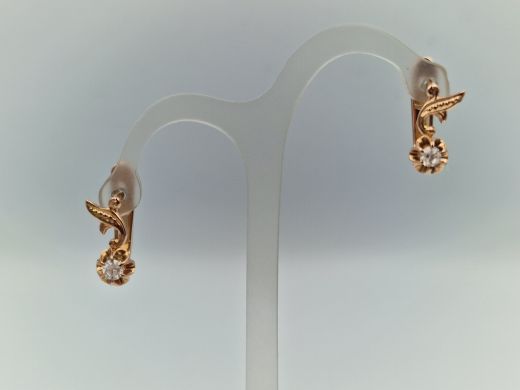 Zelta auskari ar cirkoniju, 3.29 g