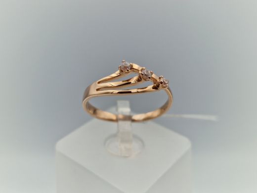 Золотое кольцо с цирконом, 1.78 г, разм. 17.5