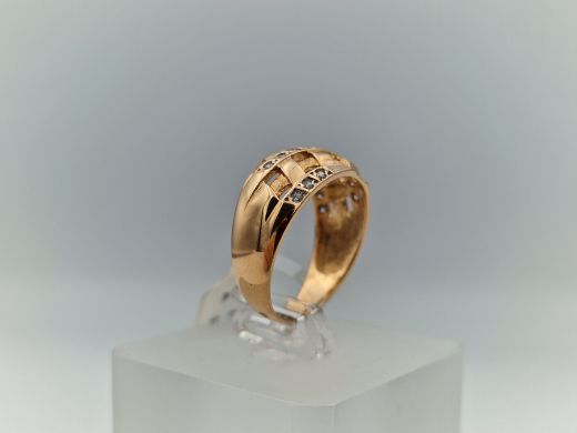 Zelta gredzens ar cirkoniju, 3.44 g, izm. 17